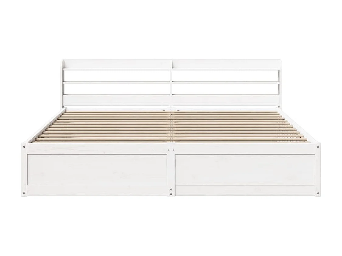 Cadre de lit et tête de lit blanc 200x200 cm bois de pin massif