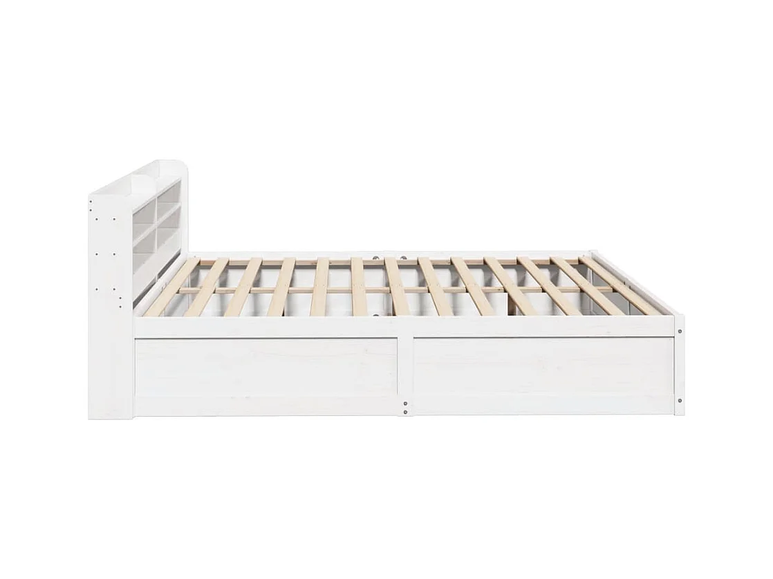 Cadre de lit et tête de lit blanc 200x200 cm bois de pin massif