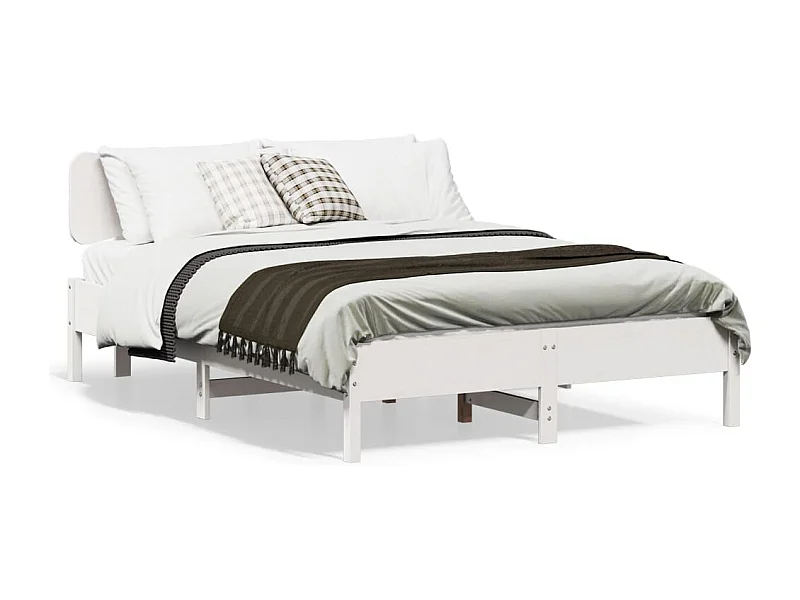 Cama sem colchão 120x200 cm madeira de pinho maciça branco