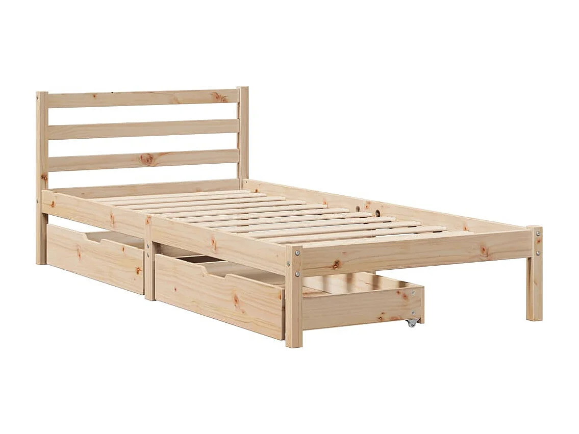 Estructura de cama sin colchón madera maciza pino 75x190 cm