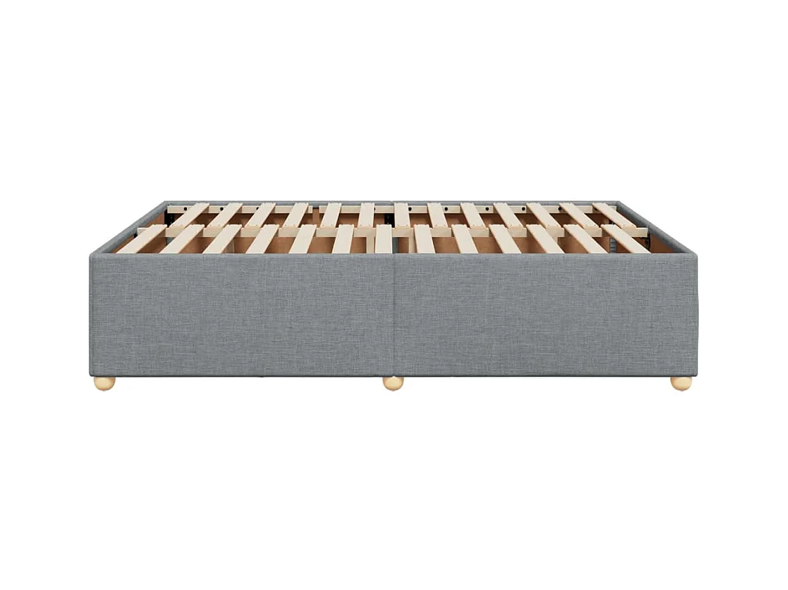 Cadre de lit sans matelas gris clair 140x190 cm tissu