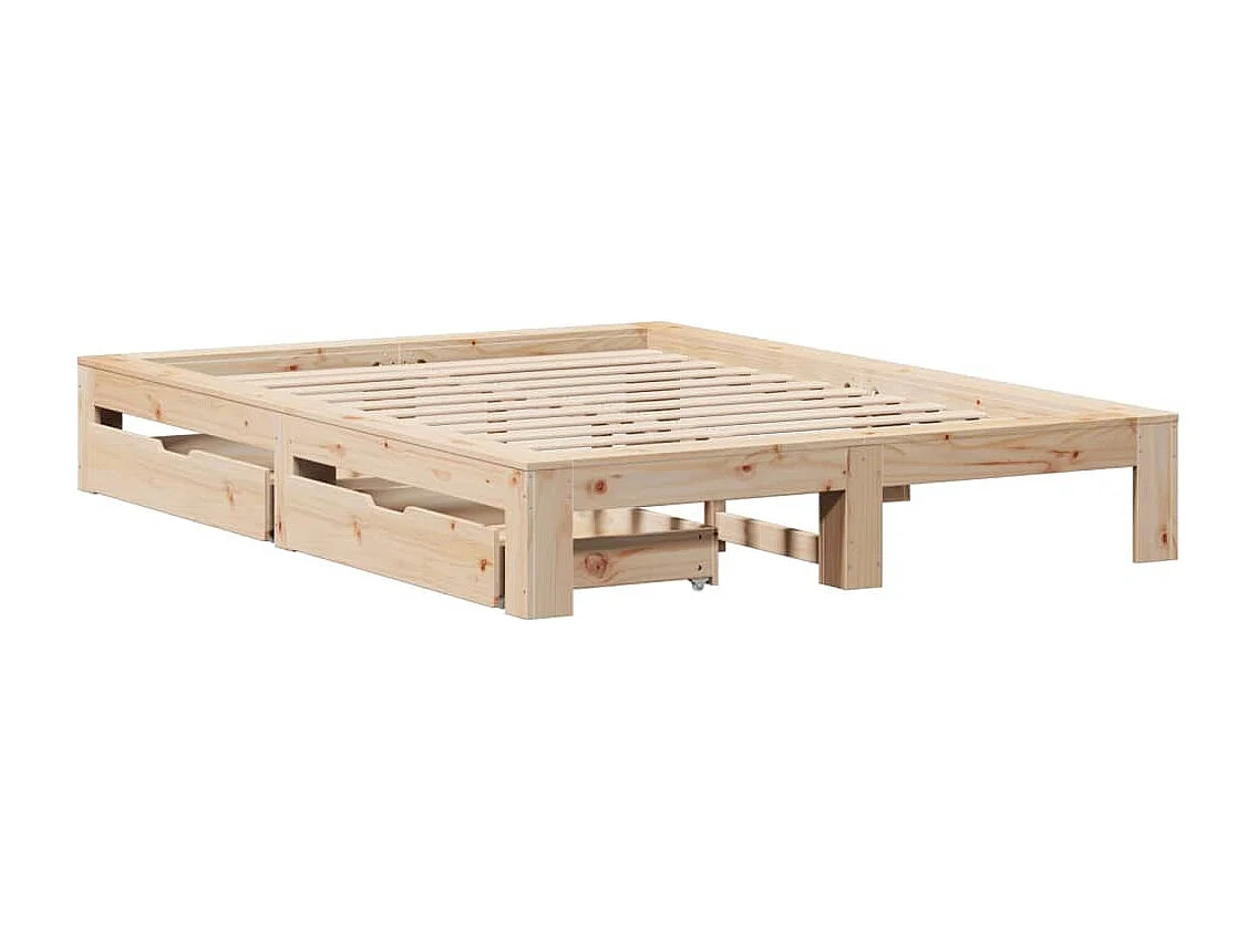 Cadre de lit sans matelas 150x200 cm bois de pin massif