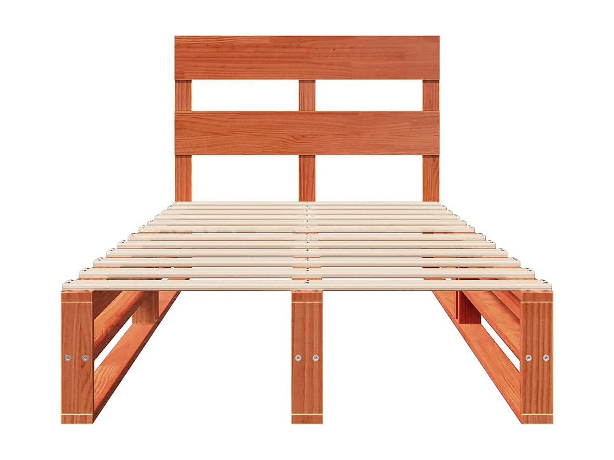 Cadre de lit sans matelas cire marron 90x190 cm bois pin massif