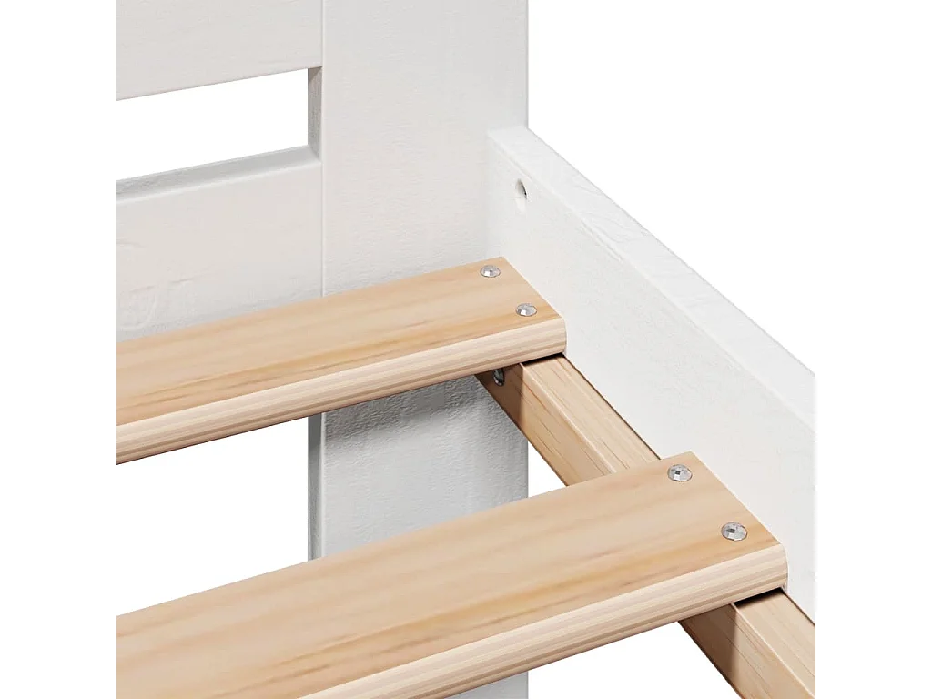 Estructura de cama sin colchón madera de pino blanca 140x200 cm
