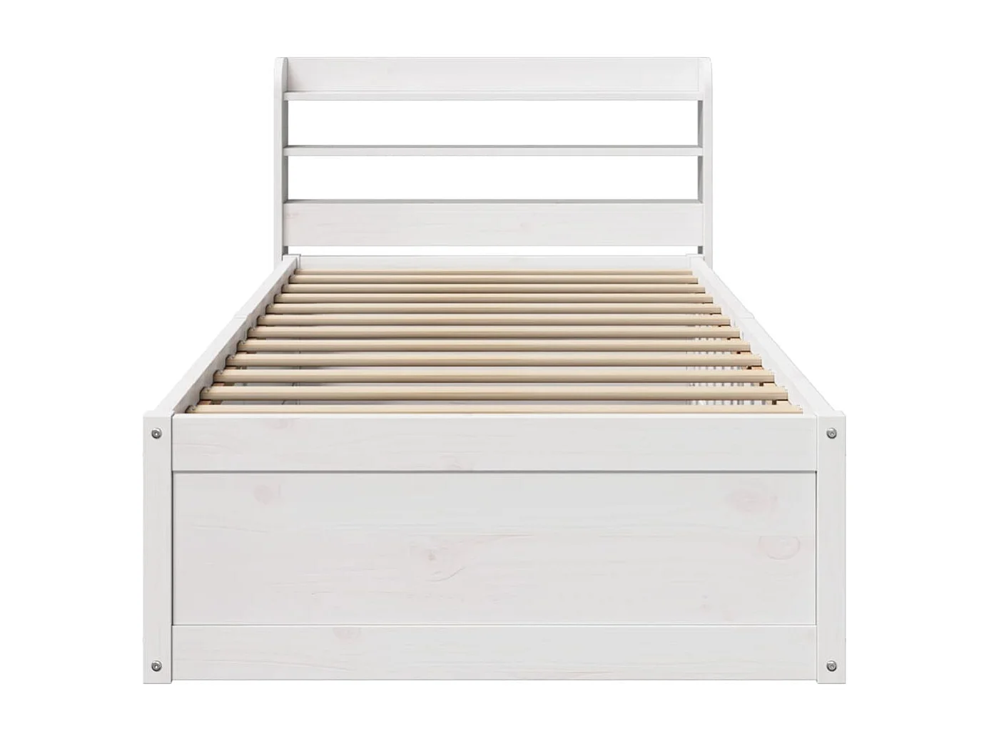 Estrutura de cama com cabeceira 90x200 cm pinho maciço branco