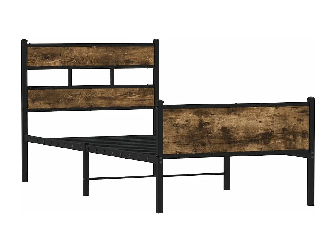 Estructura de cama sin colchón madera roble ahumado 100x190 cm