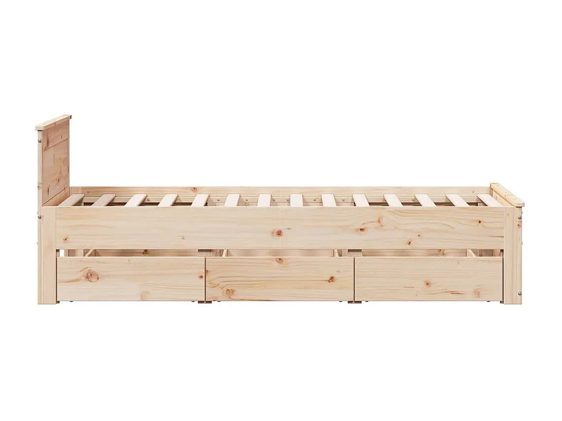 Cadre de lit sans matelas avec tête de lit 90x200cm bois de pin