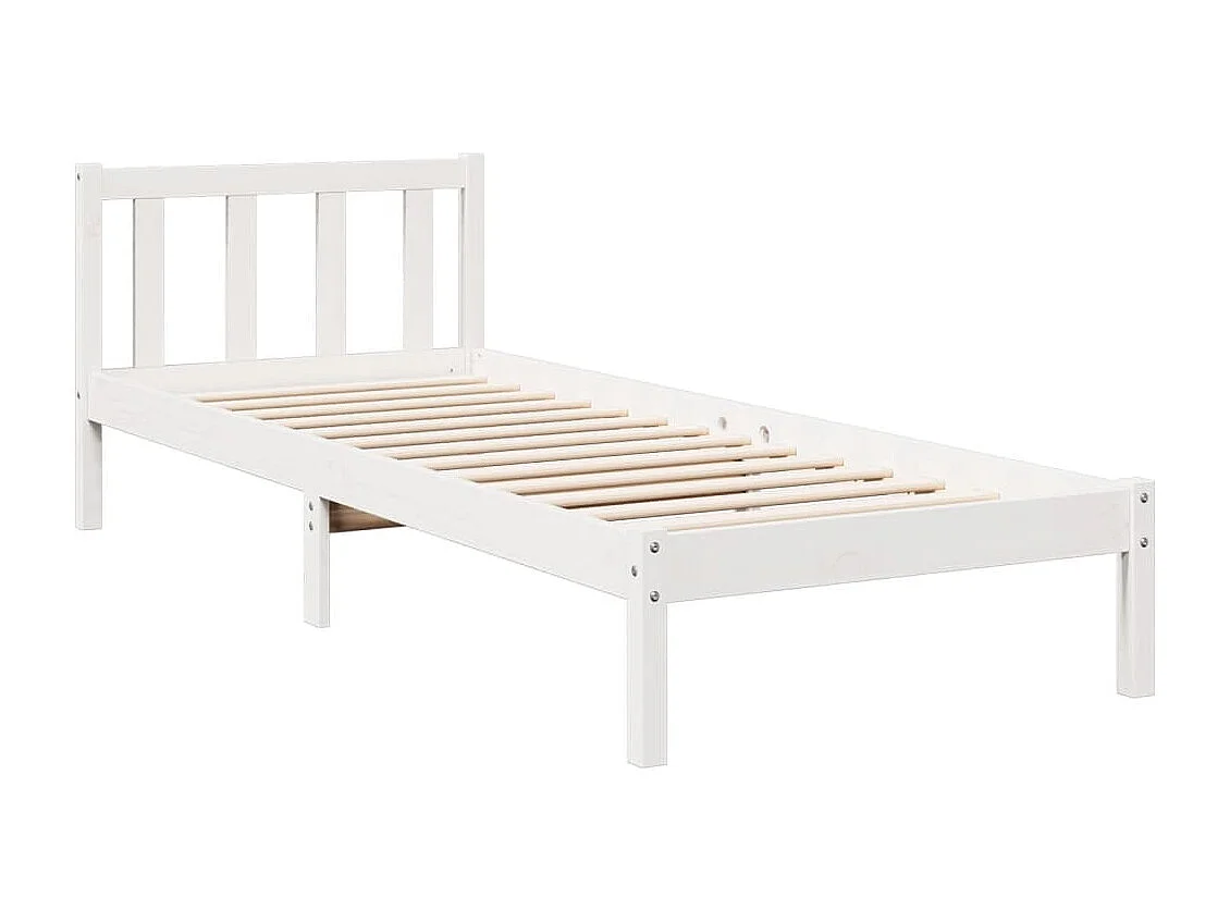 Cama extra longa sem colchão 100x220 cm pinho maciço branco