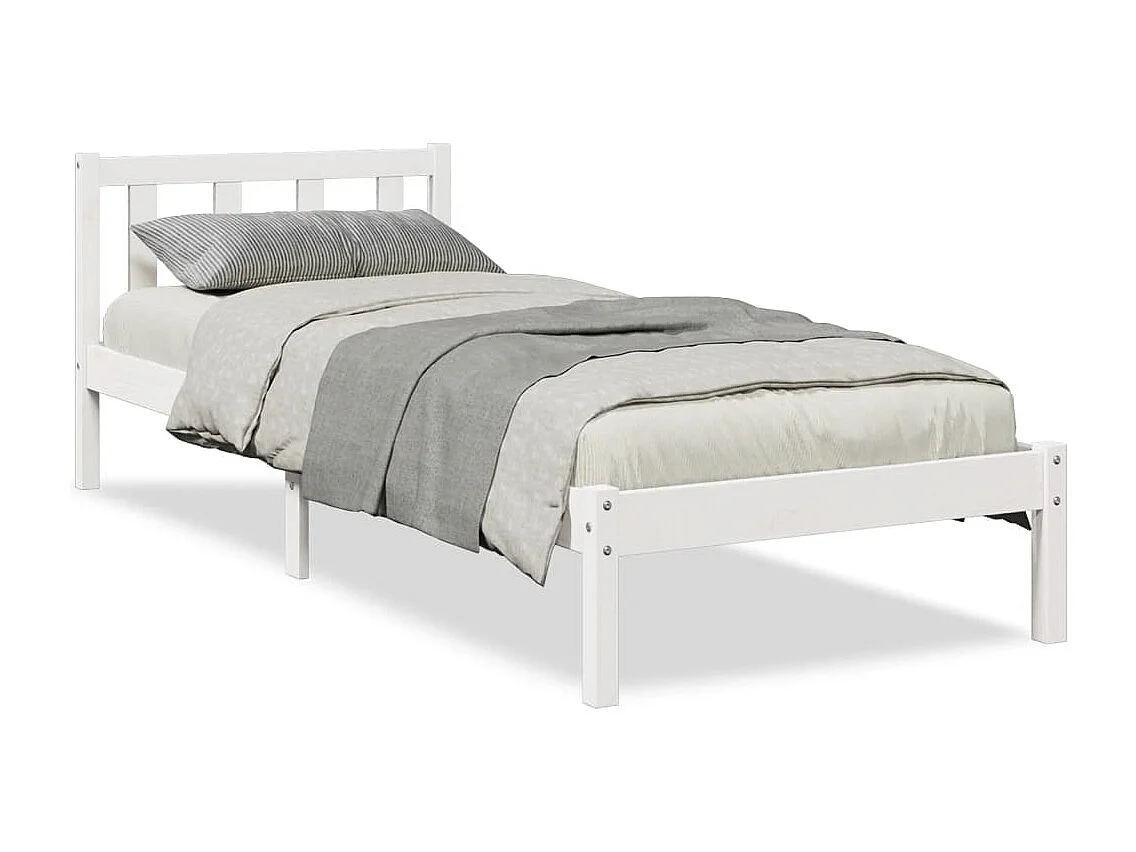 Cama extralarga sin colchón madera maciza pino blanca 100x220cm