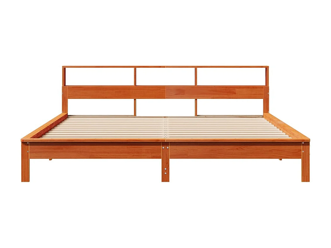 Cadre de lit sans matelas cire marron 200x200cm bois pin massif