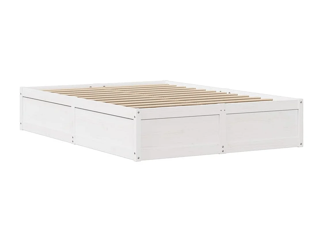 Cadre de lit sans matelas blanc 140x190 cm bois de pin massif