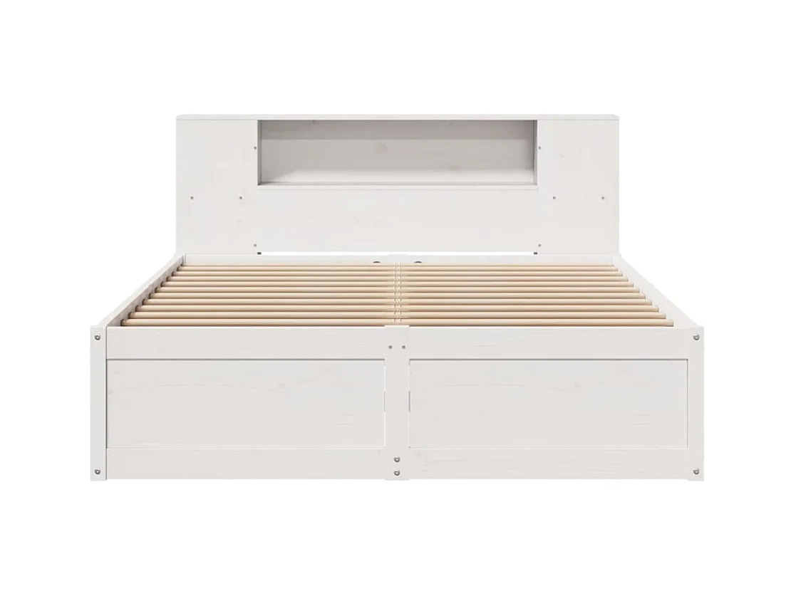 Cama sem colchão 140x190 cm madeira de pinho maciça branco