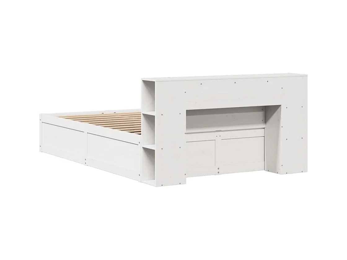 Cama sem colchão 140x190 cm madeira de pinho maciça branco