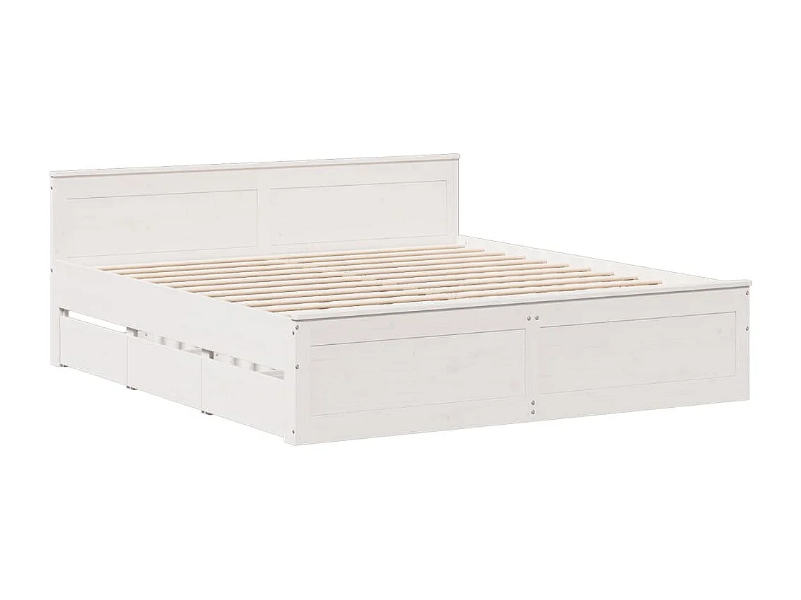 Cadre de lit sans matelas avec tête de lit 180x200 cm bois pin