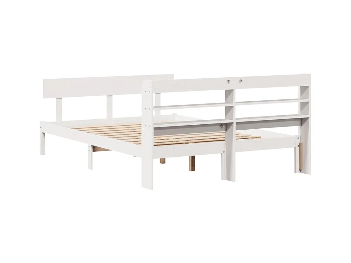 Cadre de lit sans matelas blanc 140x200 cm bois de pin massif