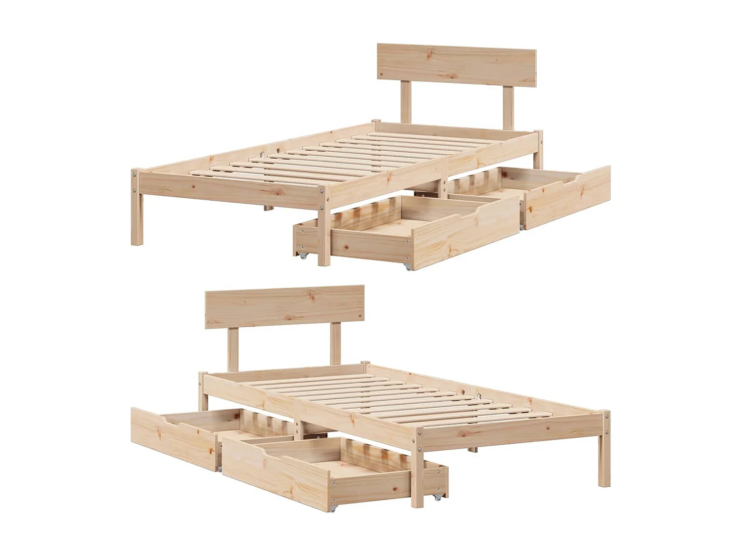 Cadre de lit sans matelas 90x200 cm bois de pin massif