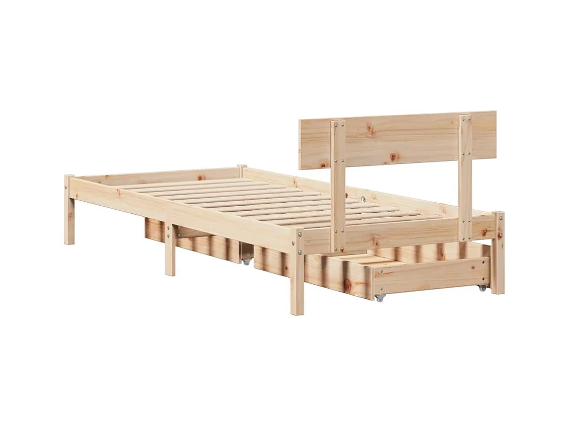 Cadre de lit sans matelas 90x200 cm bois de pin massif