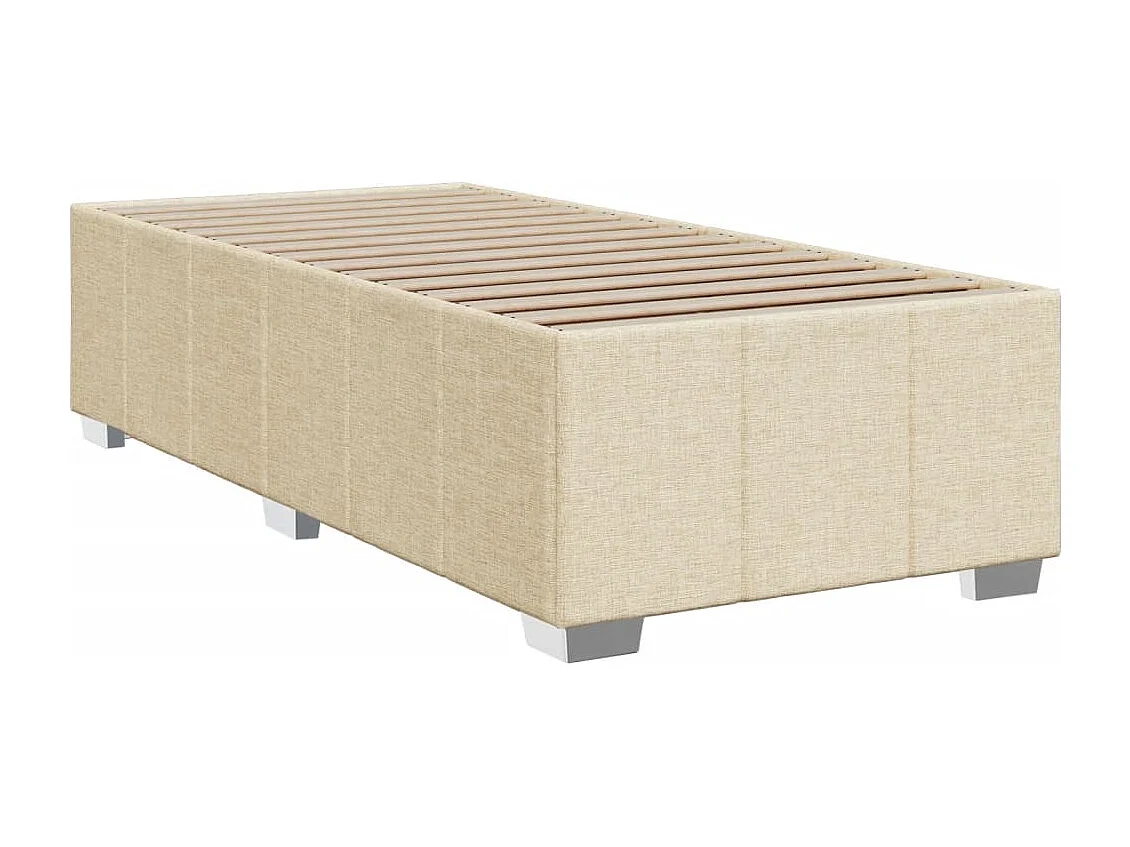 Cadre de lit sans matelas crème 90x190 cm tissu