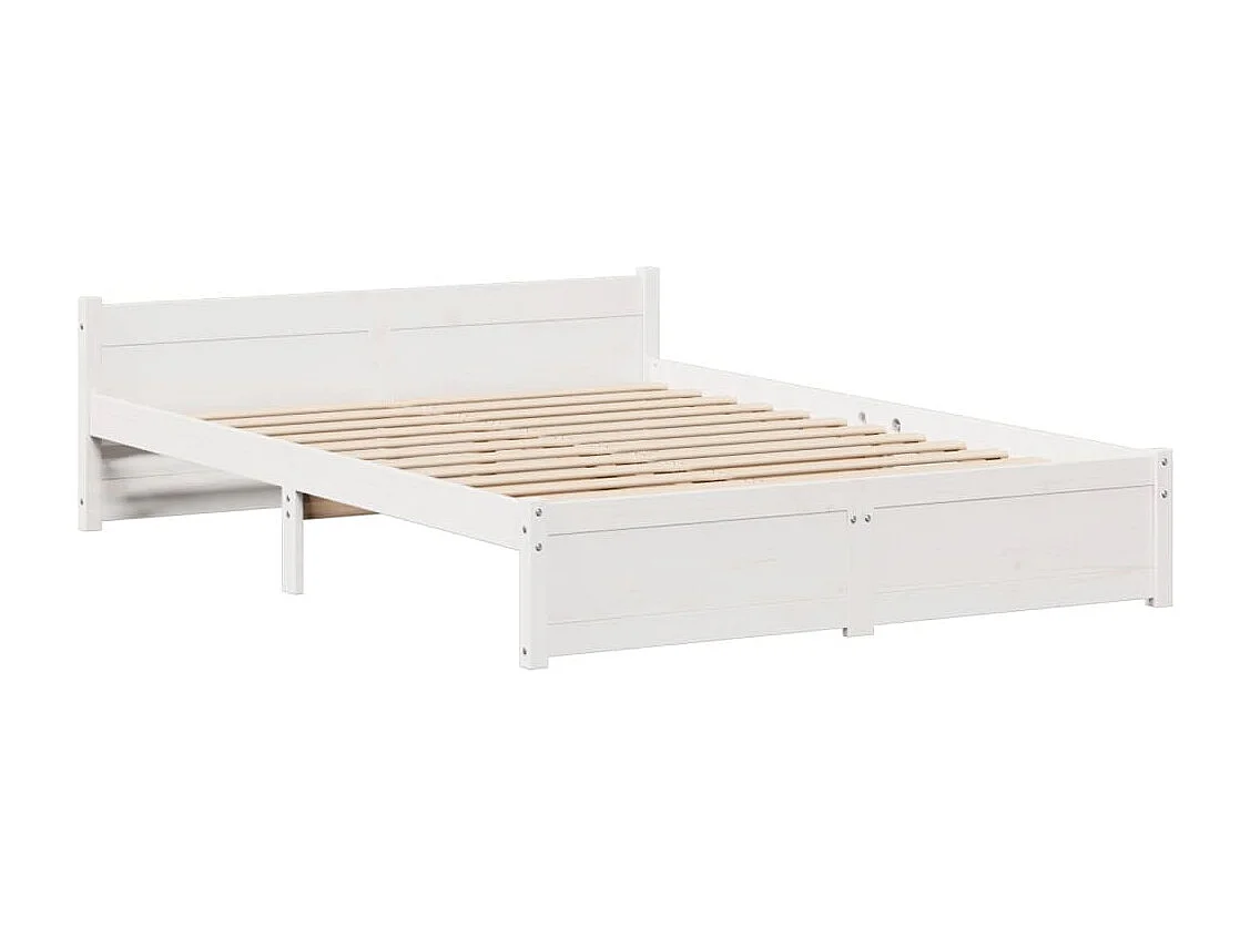 Cadre de lit sans matelas blanc 120x200 cm bois de pin massif