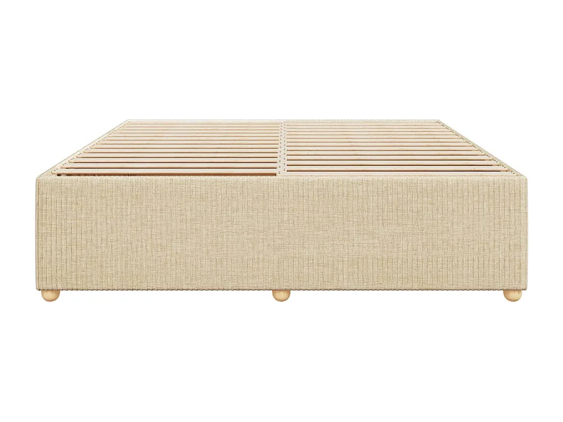 Cadre de lit sans matelas crème 200x200 cm tissu
