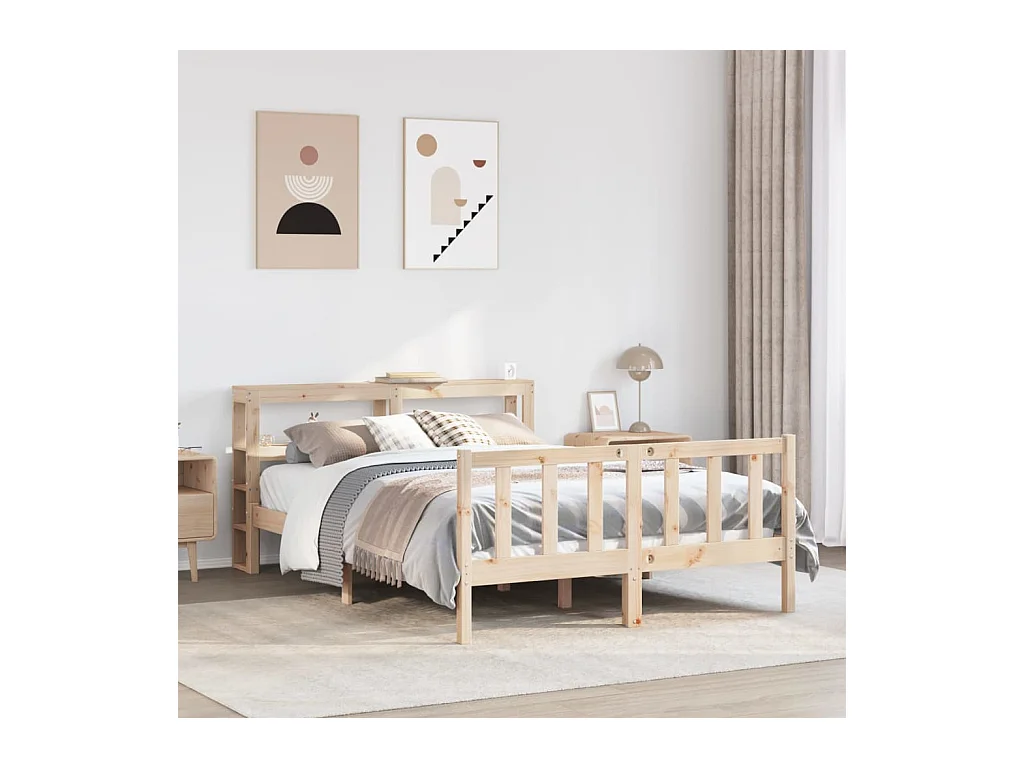 Cadre de lit sans matelas 120x190 cm bois de pin massif