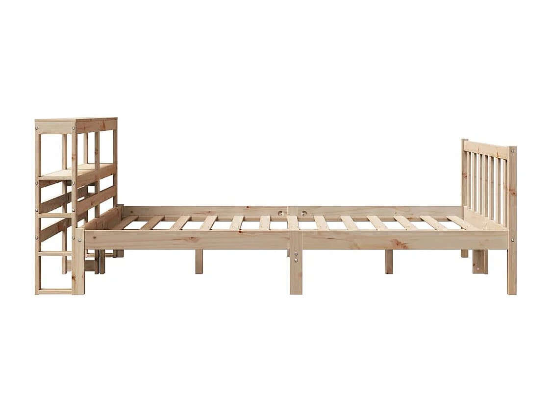 Estructura de cama sin colchón madera maciza de pino 120x190 cm