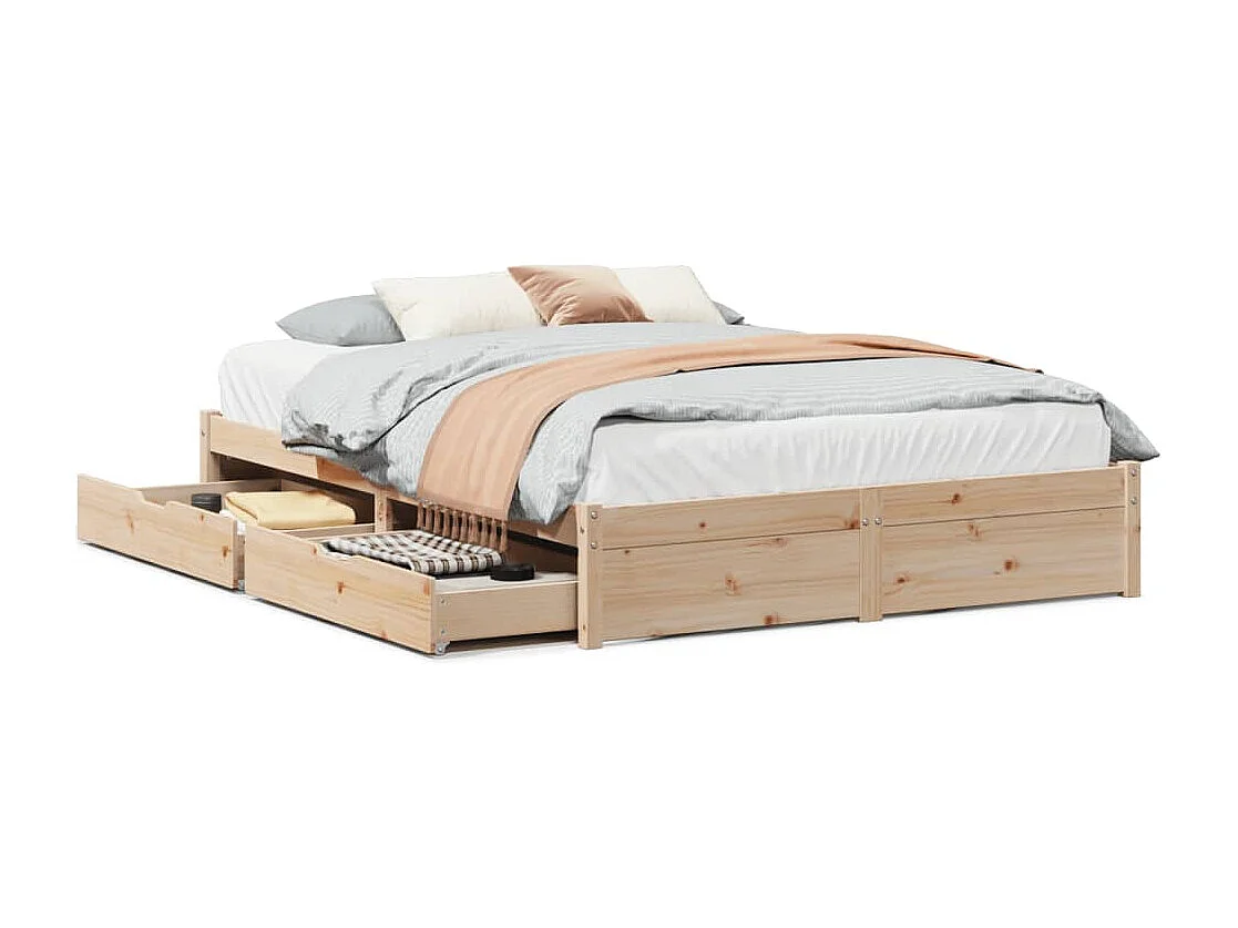Cadre de lit sans matelas 140x200 cm bois massif de pin