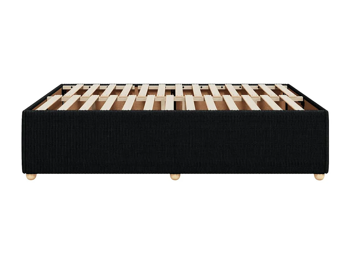 Estrutura de cama sem colchão 160x200 cm tecido preto