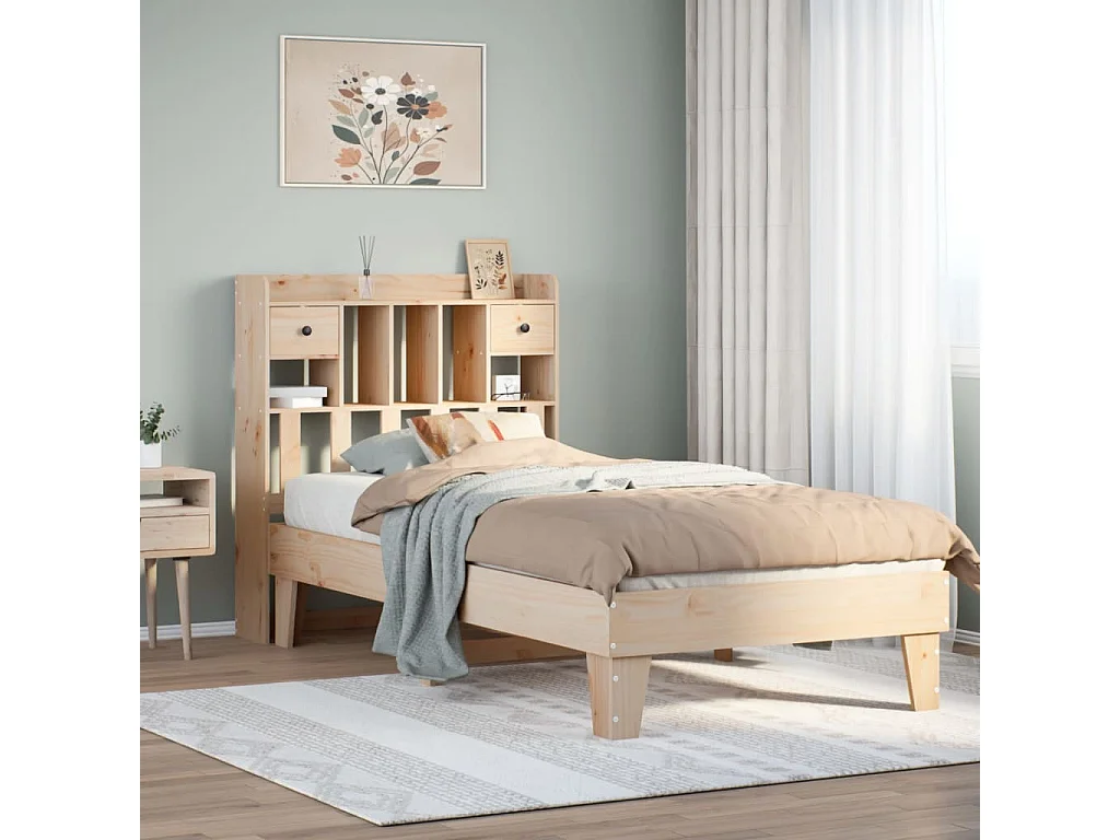 Cadre de lit sans matelas 90x200 cm bois de pin massif