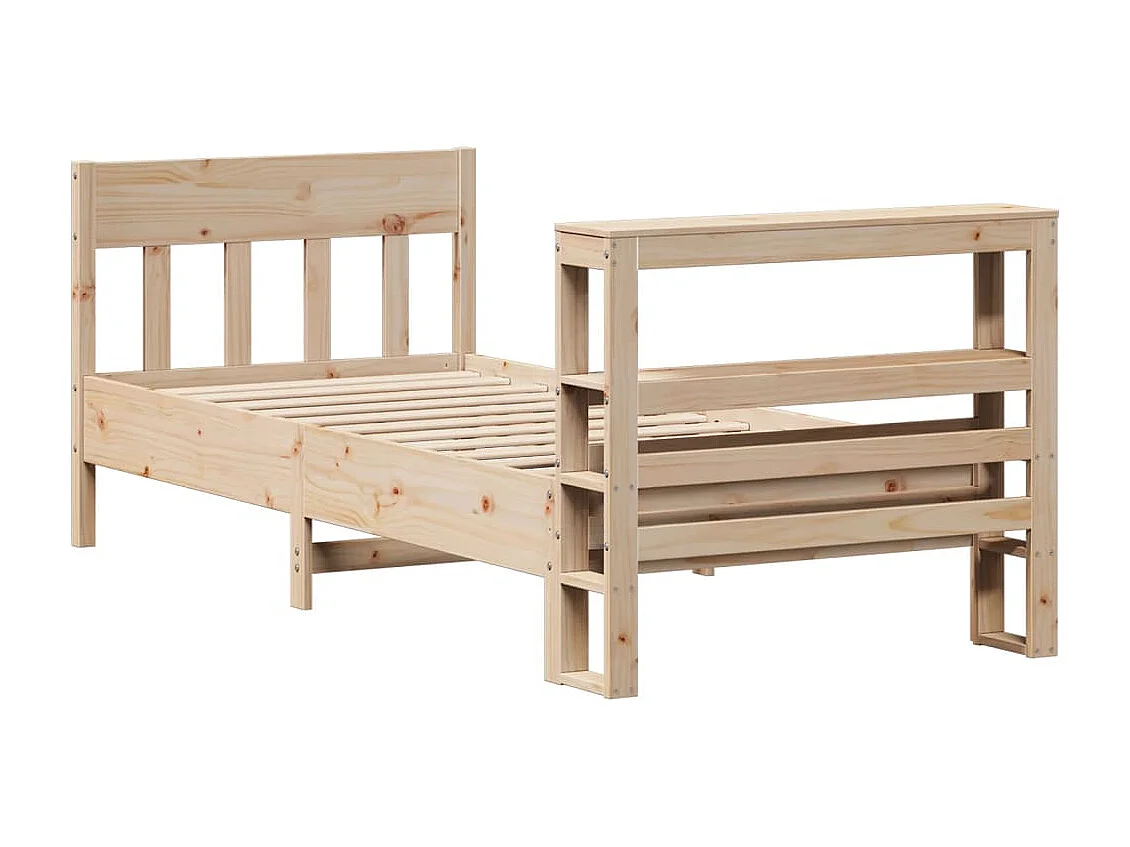 Estructura de cama sin colchón madera maciza de pino 90x200 cm