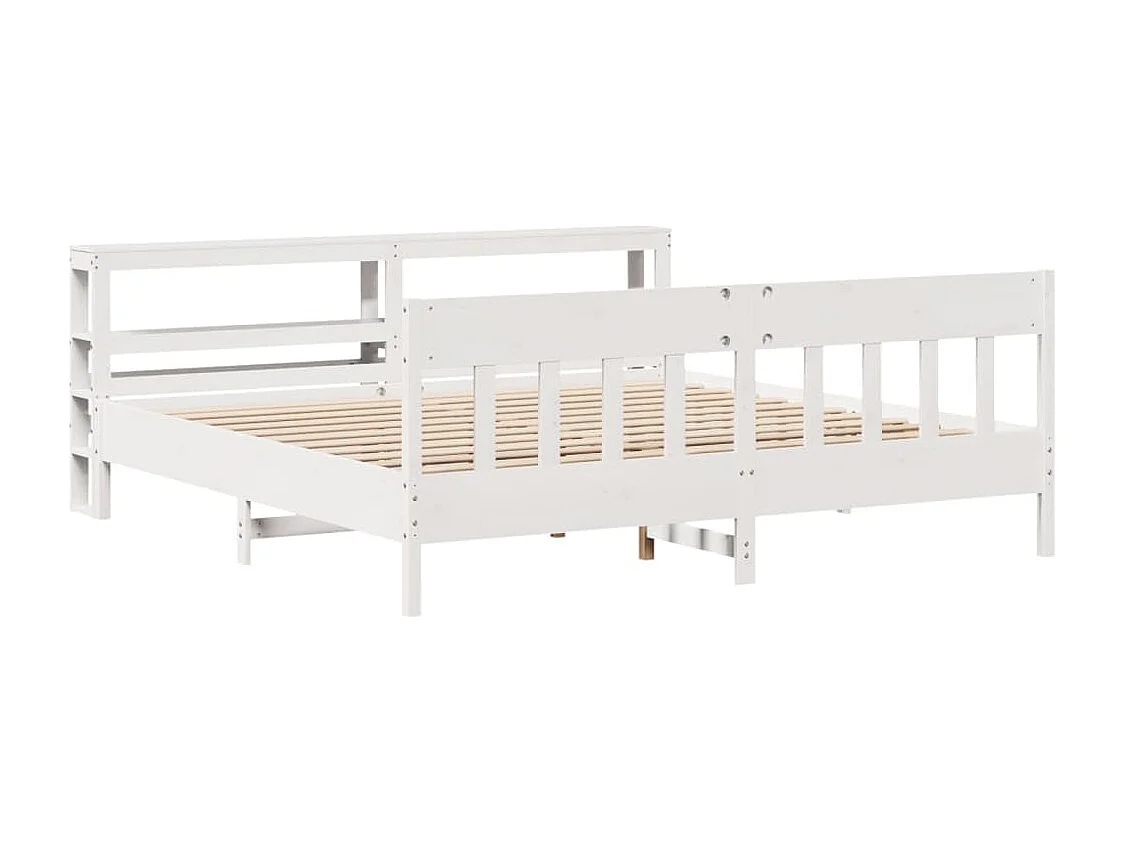 Cama sem colchão 180x200 cm madeira de pinho maciça branco