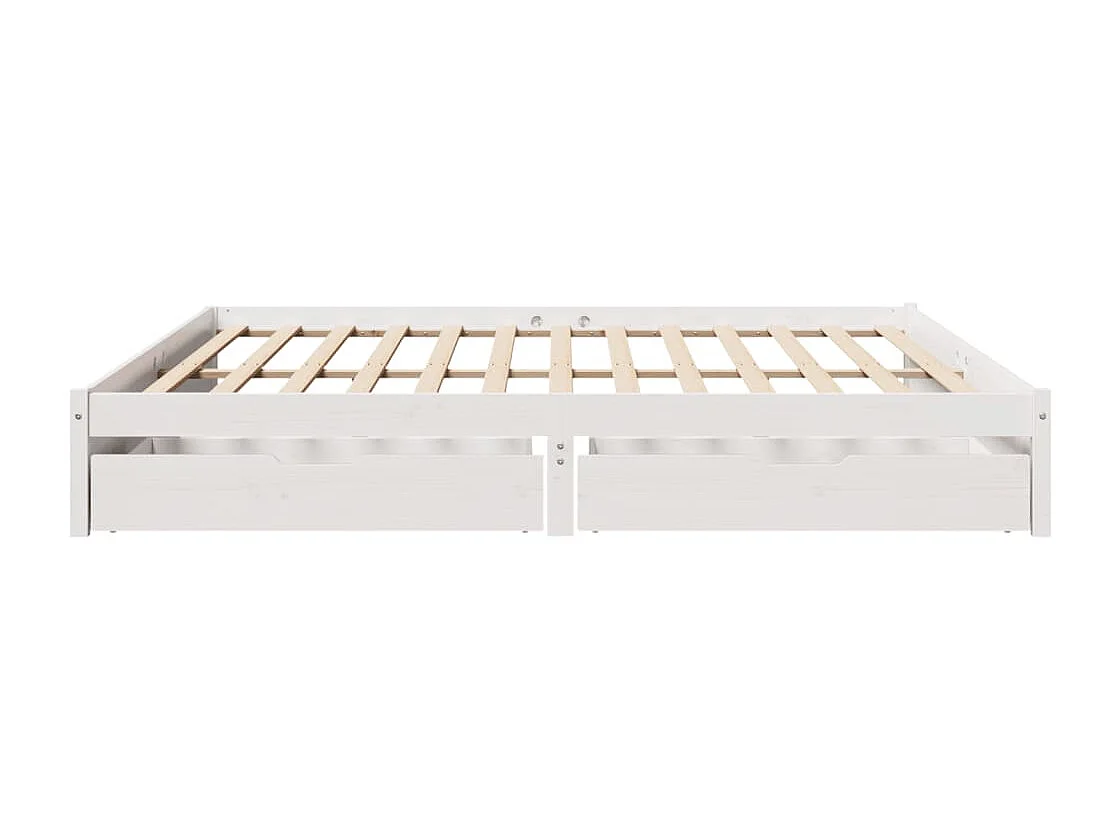 Estructura de cama sin colchón madera maciza blanca 200x200 cm