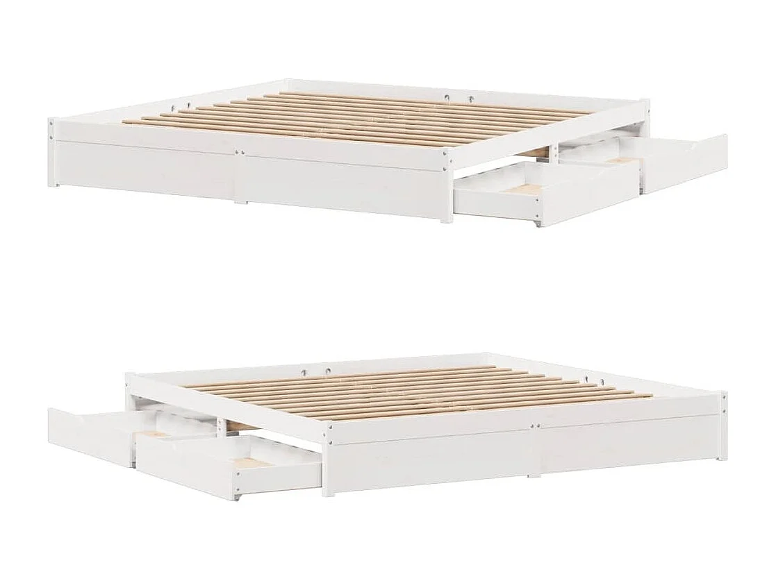 Estructura de cama sin colchón madera maciza blanca 200x200 cm