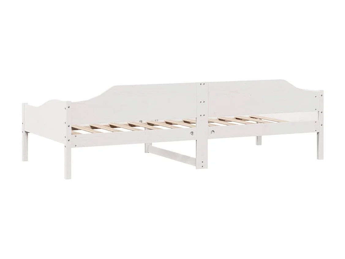 Cama sem colchão 90x200 cm madeira de pinho maciça branco