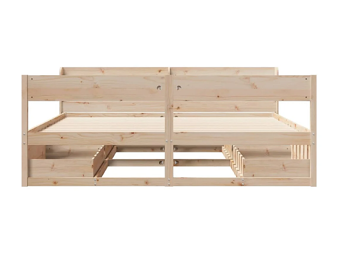 Estructura de cama sin colchón madera maciza de pino 200x200 cm