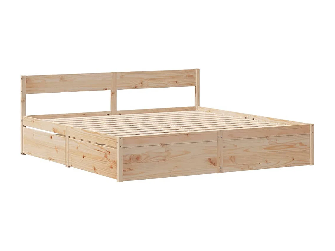 Estructura de cama sin colchón madera maciza de pino 200x200 cm