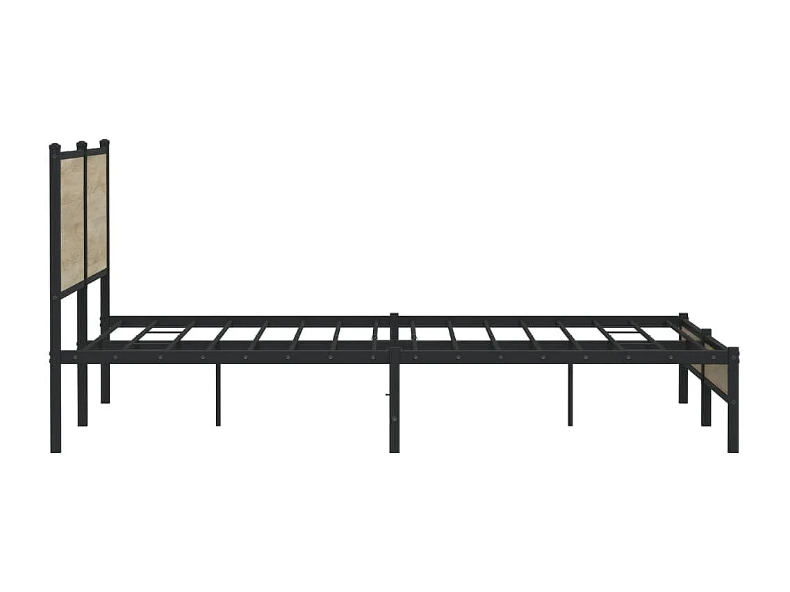 Estructura de cama sin colchón metal roble Sonoma 193x203 cm