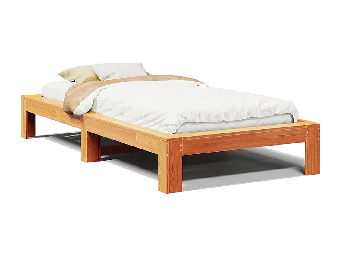 Estructura de cama sin colchón madera maciza marrón 75x190 cm