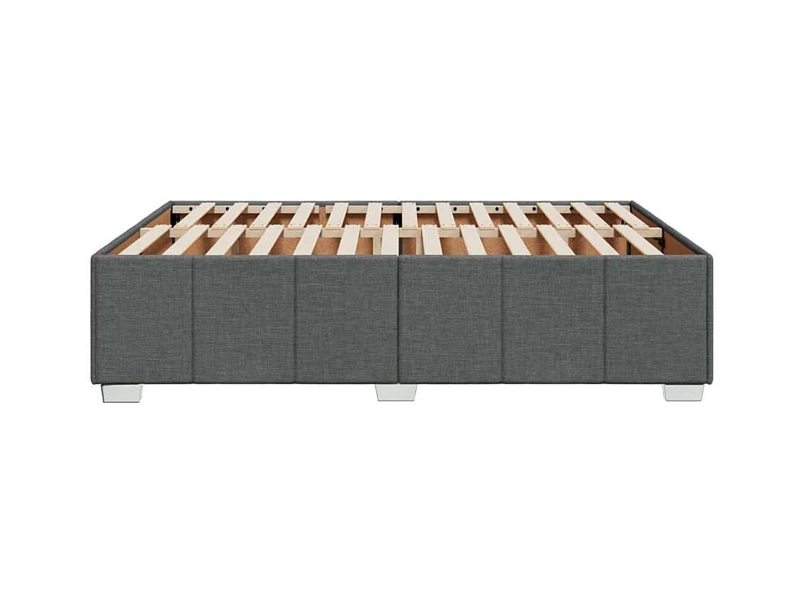 Estrutura de cama sem colchão 140x200 cm tecido cinzento-escuro