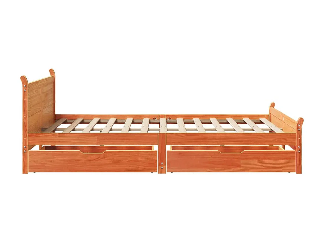 Estructura de cama sin colchón madera maciza marrón 120x190 cm