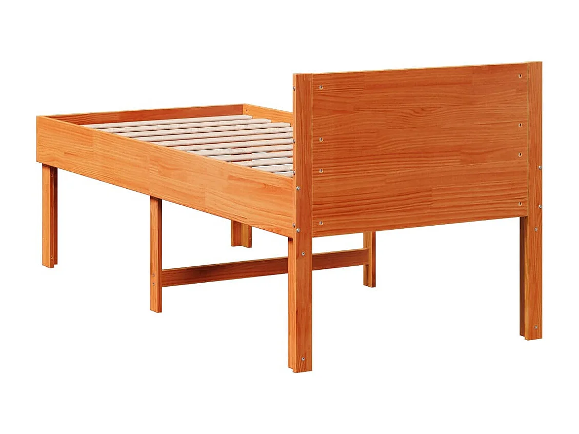 Cama sem colchão 90x200 cm pinho maciço castanho-mel