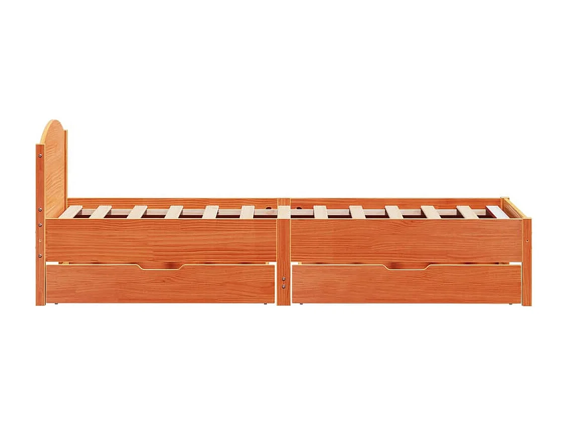 Cadre de lit sans matelas cire marron 90x190 cm bois pin massif