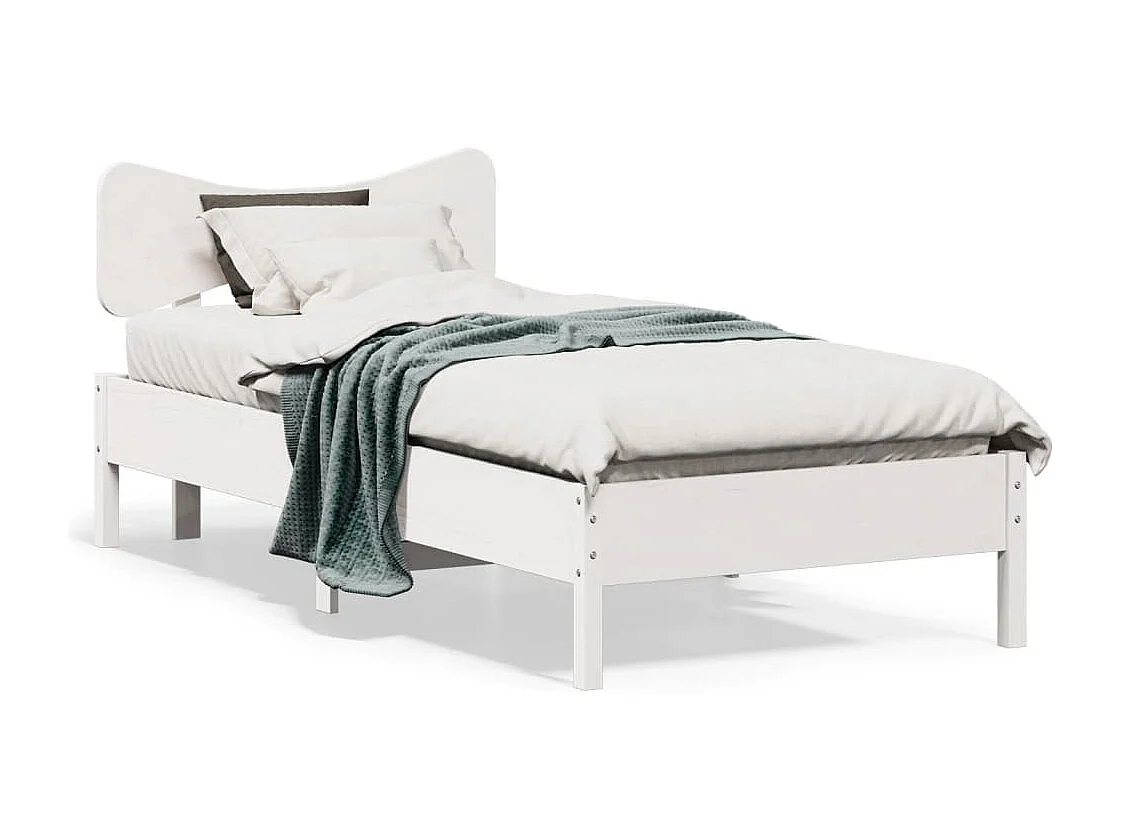 Cama sem colchão 90x190 cm madeira de pinho maciça branco