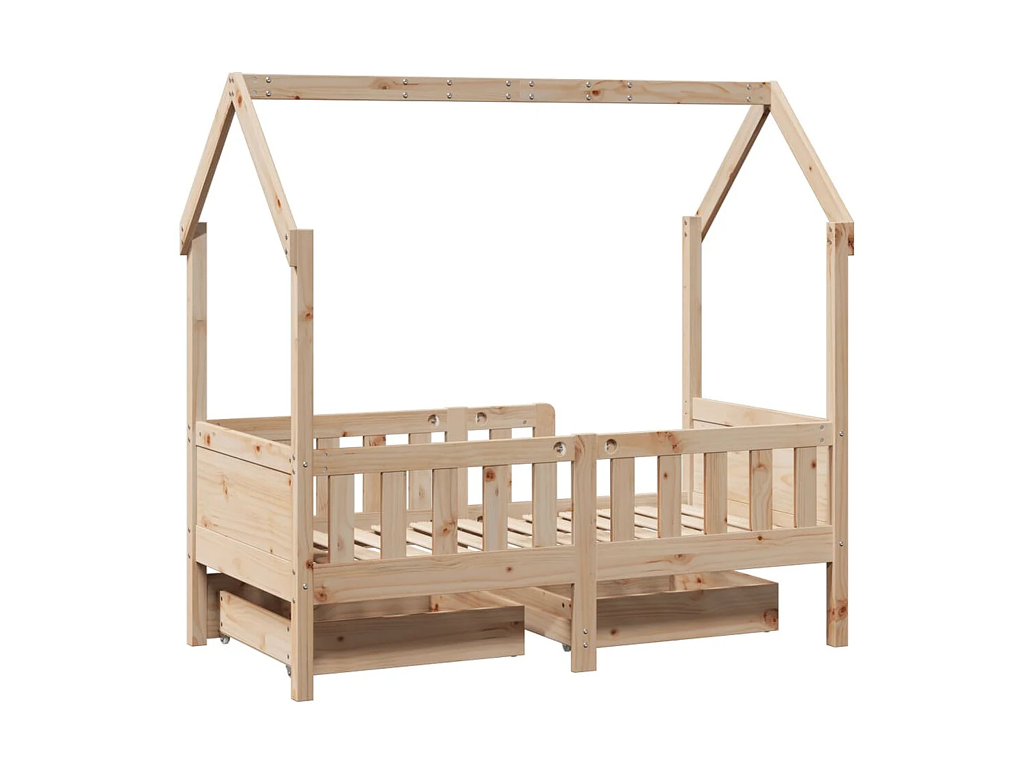 Estructura de cama infantil con cajones madera de pino 80x160cm