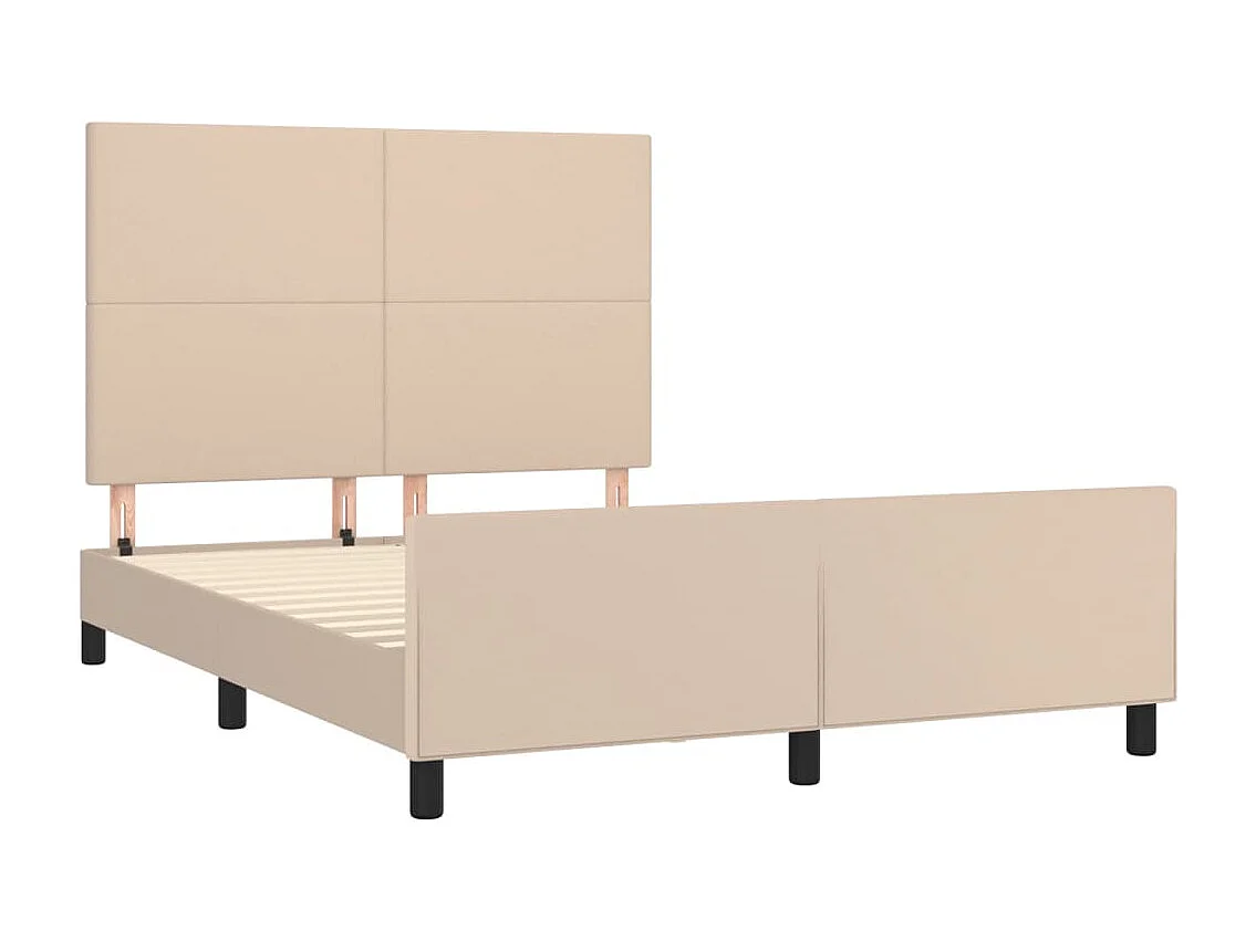 Estructura de cama cabecero cuero sintético capuchino 140x190cm