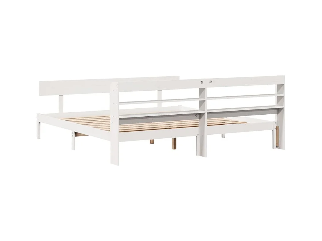 Estructura de cama sin colchón madera maciza blanca 200x200 cm