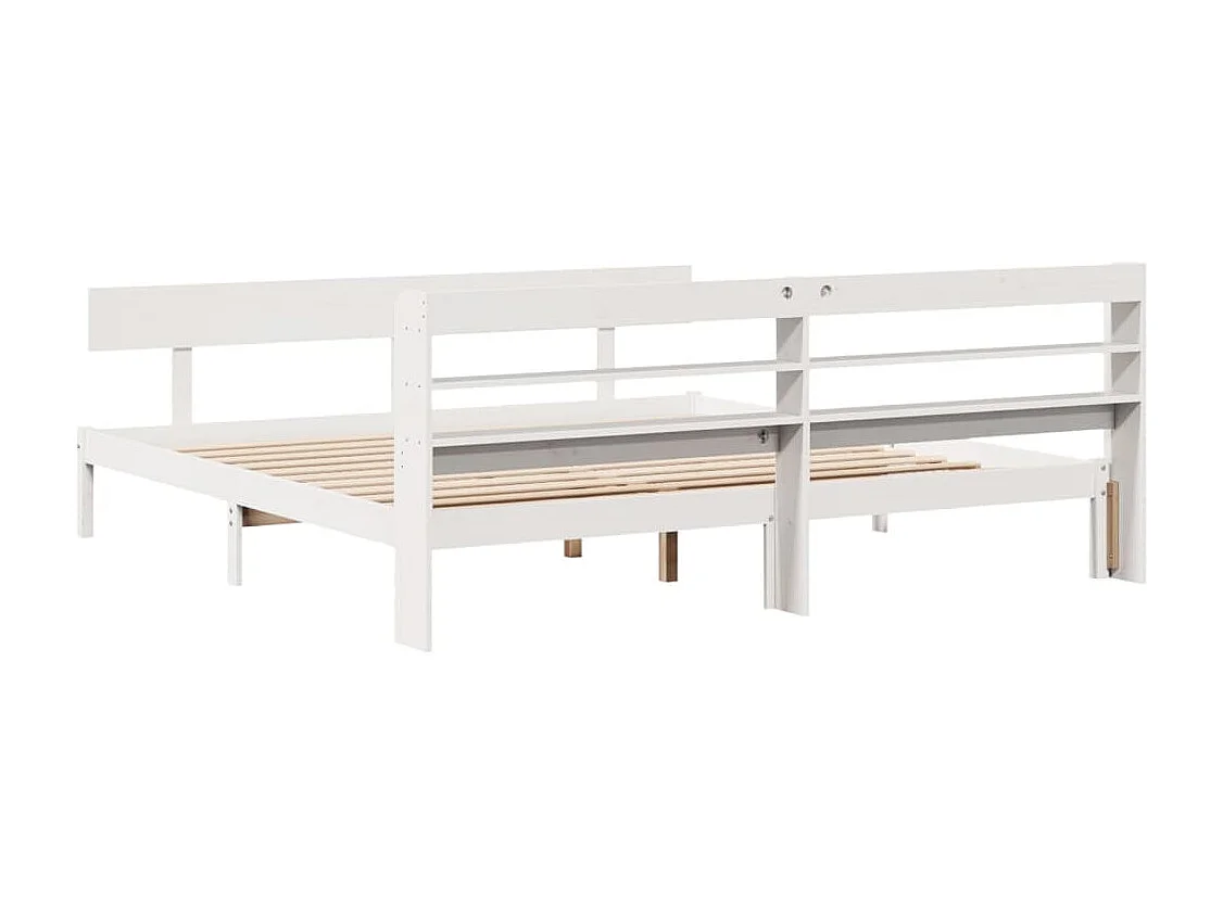 Estructura de cama sin colchón madera maciza blanca 200x200 cm