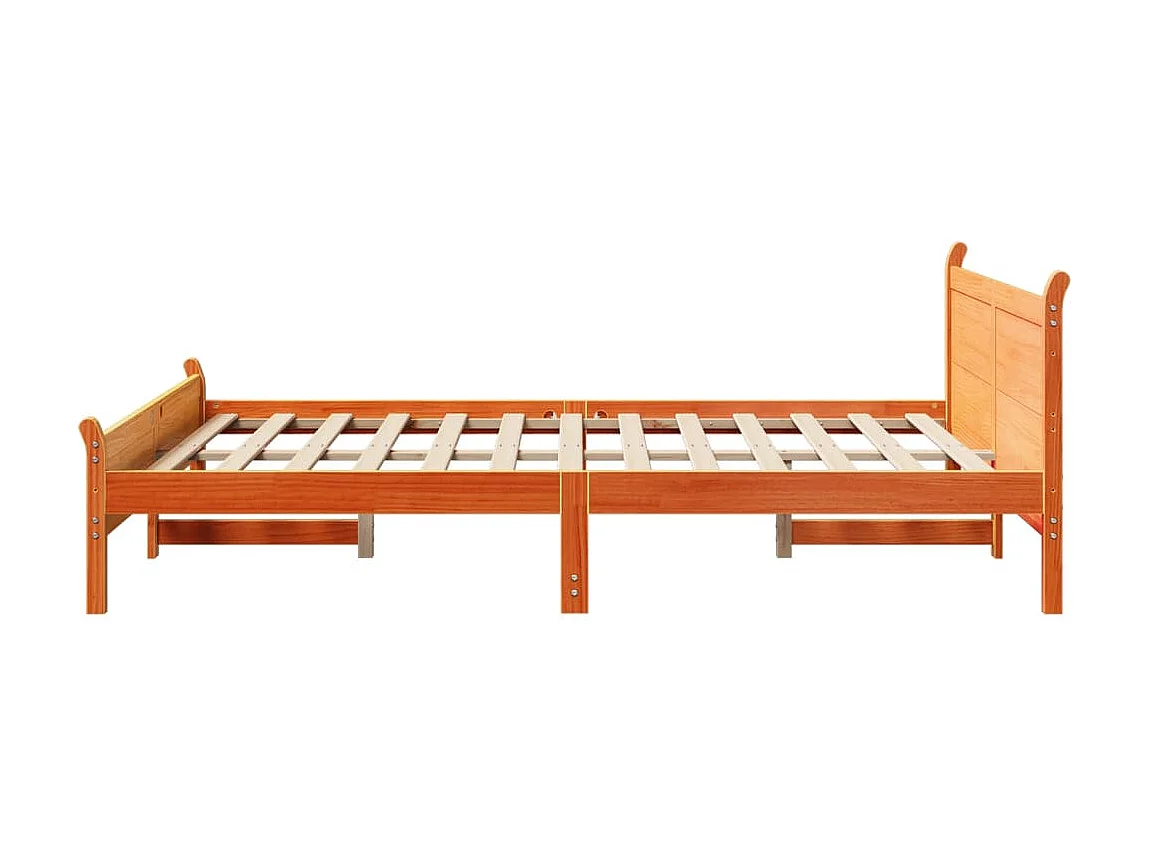Cadre de lit sans matelas cire marron 160x200cm bois pin massif