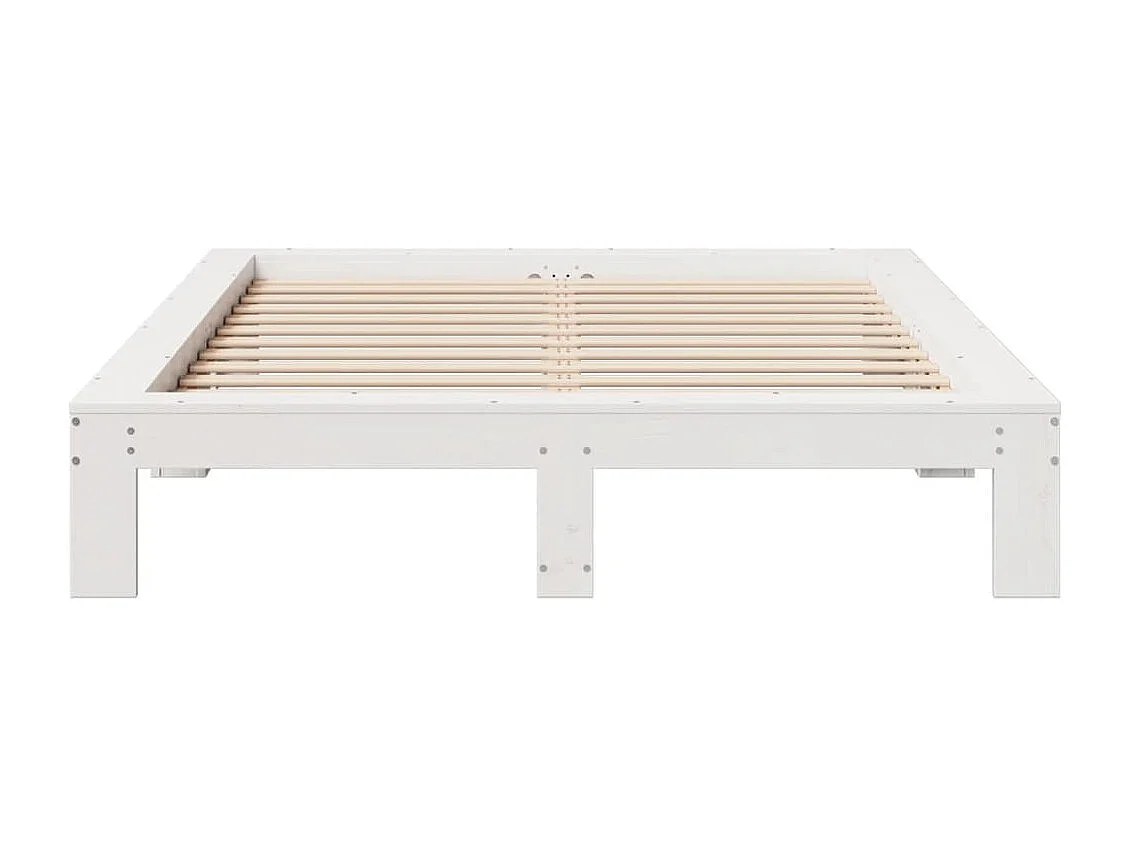 Estructura de cama sin colchón madera de pino blanca 140x190 cm