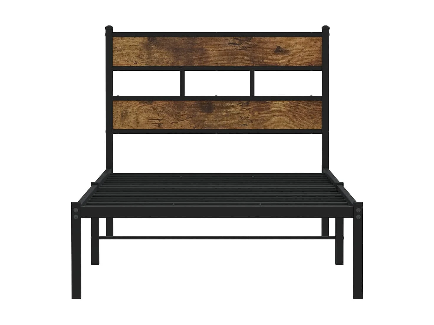 Estructura de cama sin colchón metal roble ahumado 80x200 cm